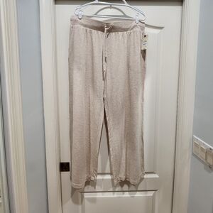 Relaxed Wide-Leg Lounge Pants - Beige. Terra-Sky